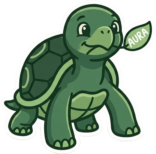 Otto la tortuga, con una hoja