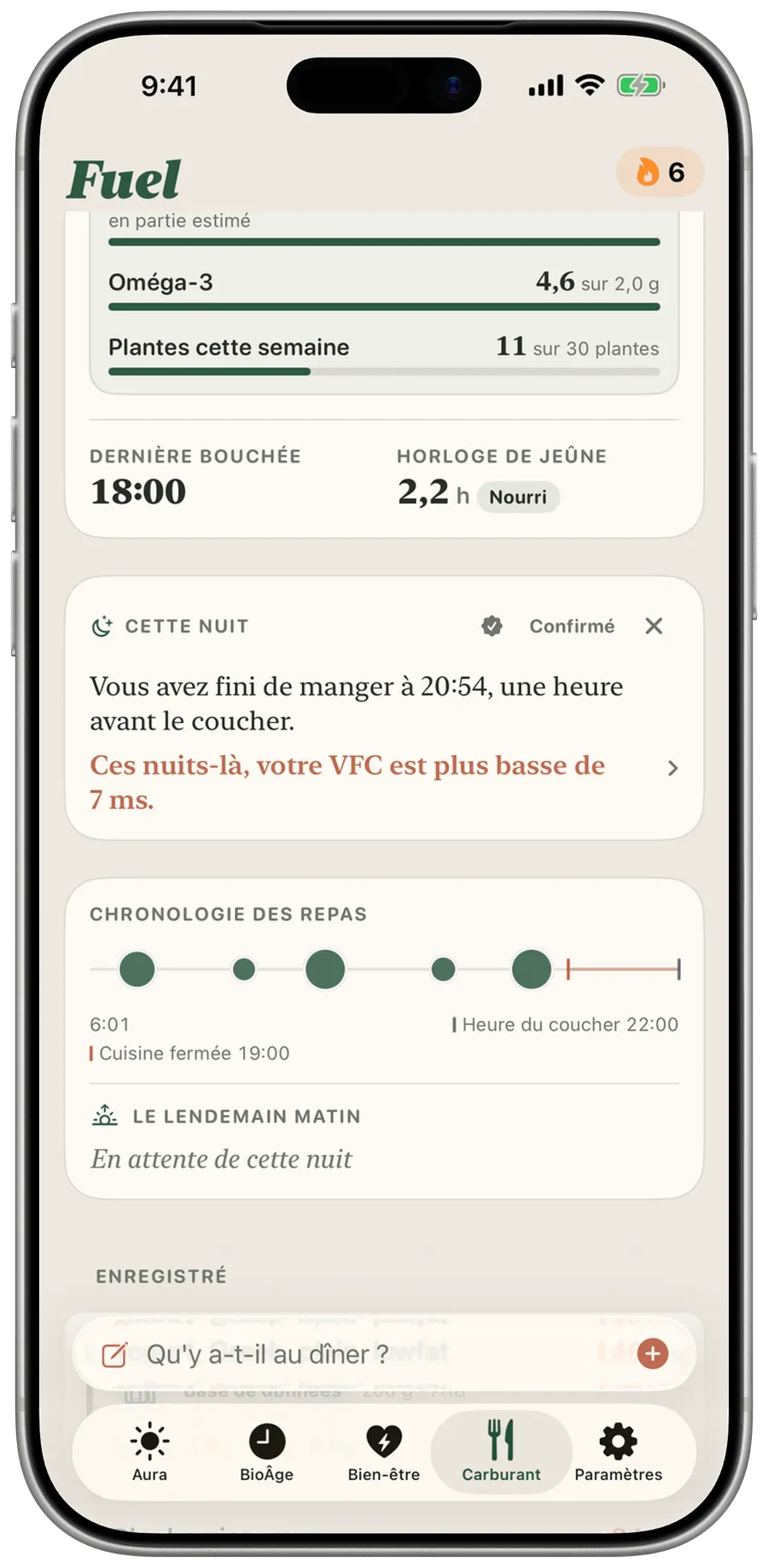 Notez vos repas avec vos mots